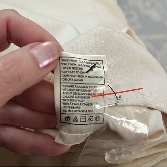 NWT Steve Madden Isabella Pleated Wide Leg Pants Size Medium Pristine Ivory - Picture 8 of 11